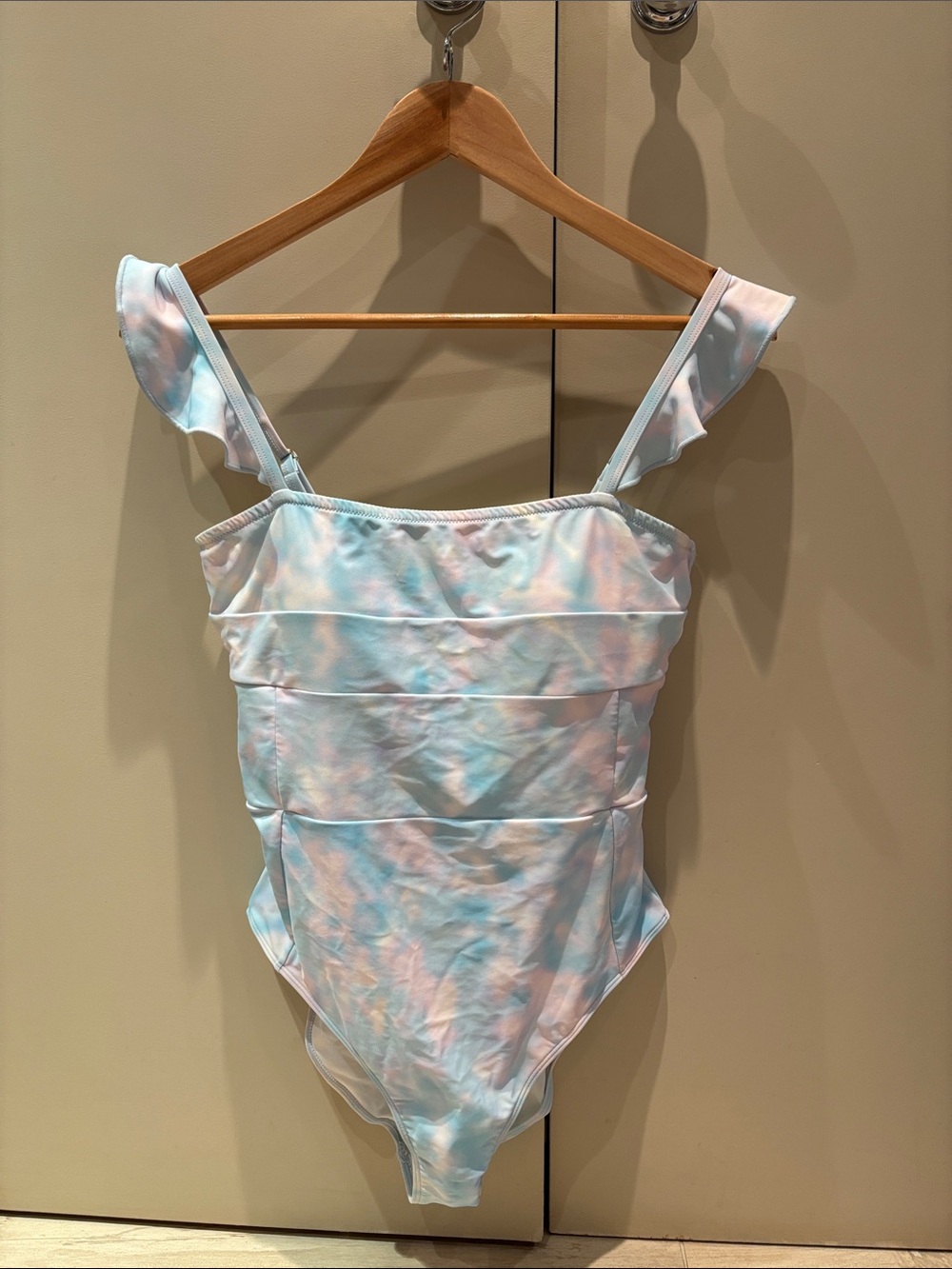 Summersalt Women’s Pastel Tie-Dye Ruffle One-Piece Swimsuit 6 - Blue & Pink NWT